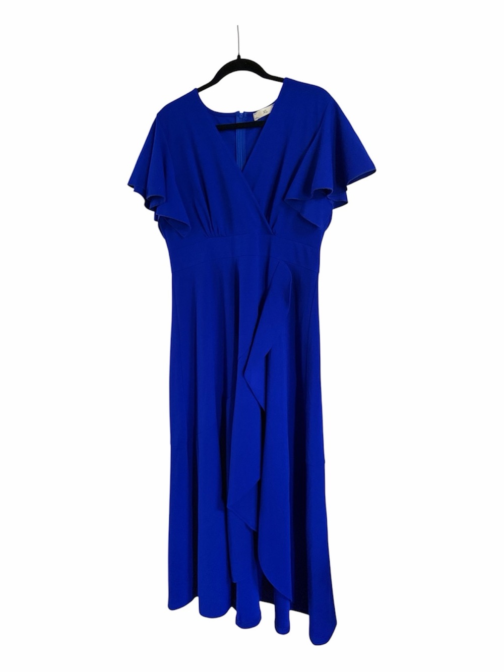 Royal Blue Flutter-Sleeve Maxi Dress